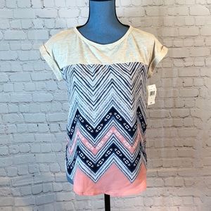 NWT Rewind Top Multicolored Short Sleeve Small